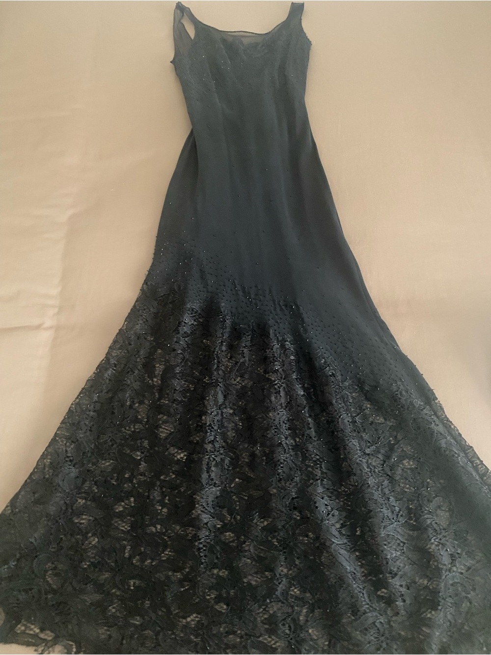 Elegant Black Lace Evening Gown